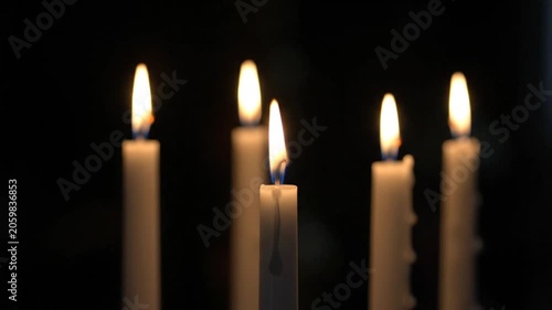 Burning Candles in Darkness - Peaceful, Romantic Atmosphere