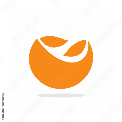 Orange circle with white checkmark icon