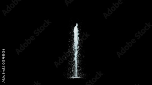 Realistic water fountain in the black background seemless loop motion, 4k video 