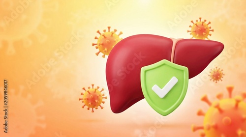 Healthy liver protected by shield concept against viral infection