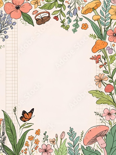 vintage floral background with flowers