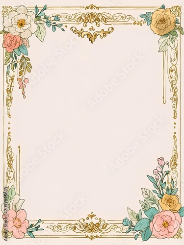 vintage frame with roses