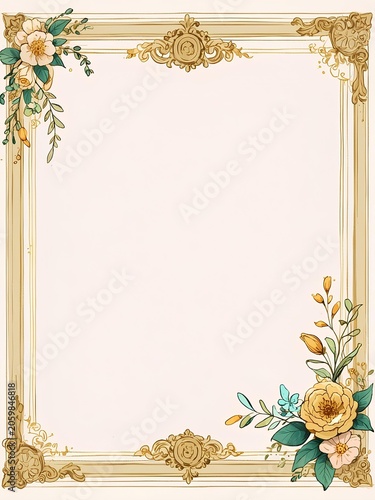 vintage frame with floral ornament
