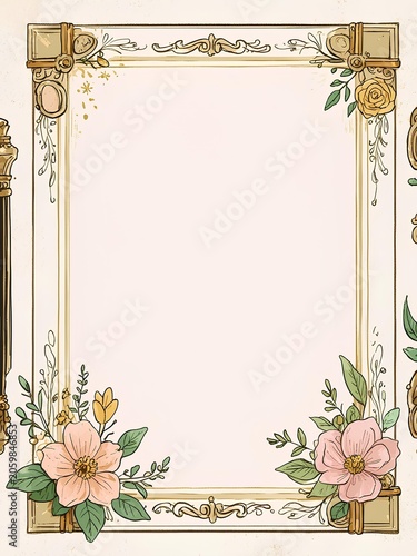 vintage frame with floral ornament