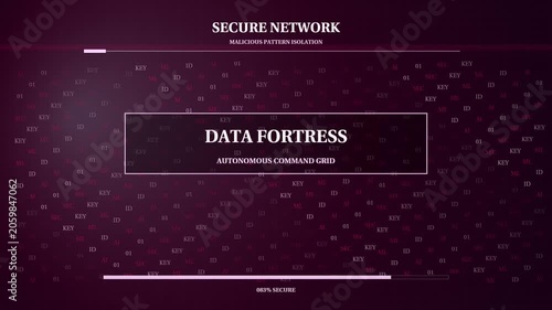 Data Fortress AI Security HUD Text Animation