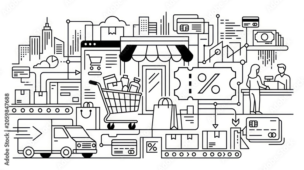 Obraz premium Ecommerce shopping online store concept.