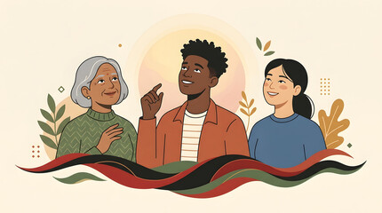 Juneteenth celebration of freedom and unity with diverse people