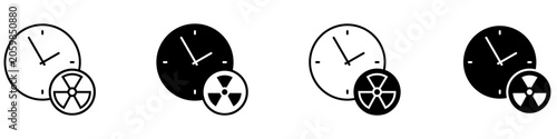 Canvastavla Radioactive decay time icon vector set