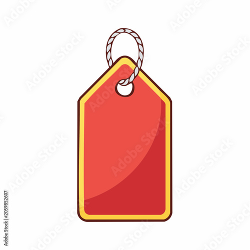 Red Price Tag with String