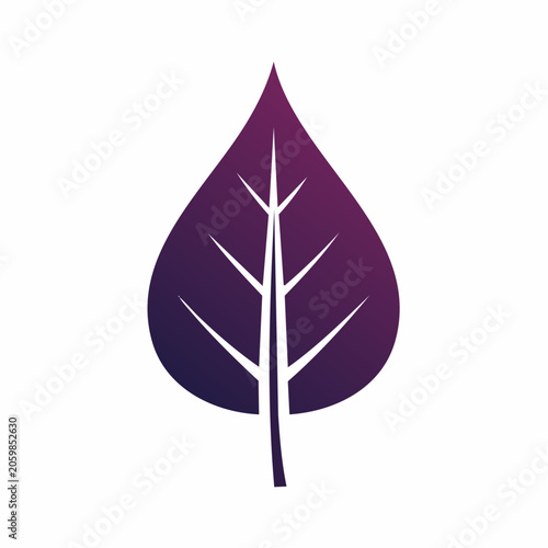 Stylized Purple Leaf Icon with Gradient