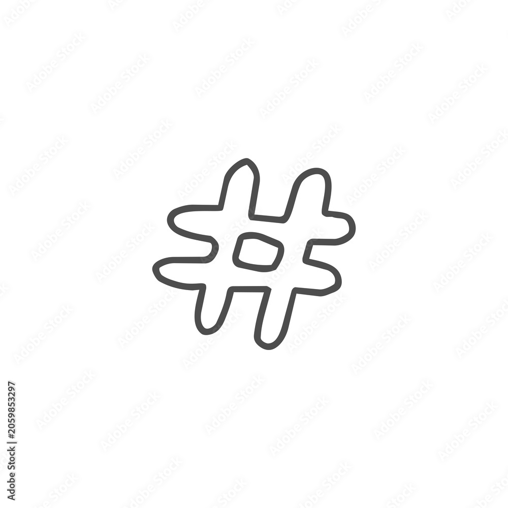 Obraz premium hashtag line out handwriting