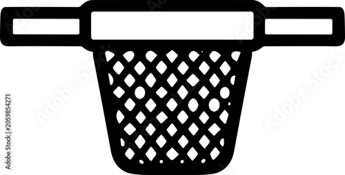 Konstfotografi Simple graphic of a laundry hamper with handles, black and white outline design