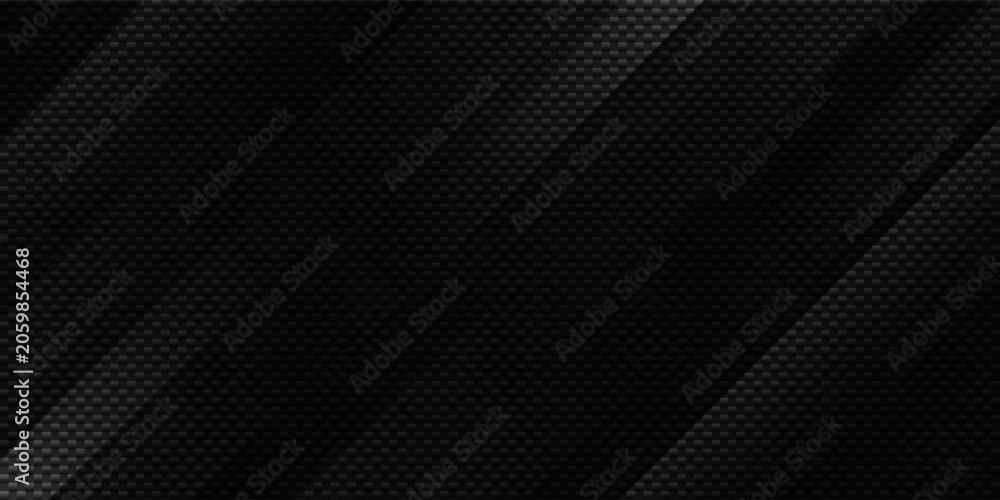 Naklejka premium Dark carbon fiber texture background with diagonal shadow lines. Modern pattern for technology, automotive, luxury, and industrial design projects. vector.