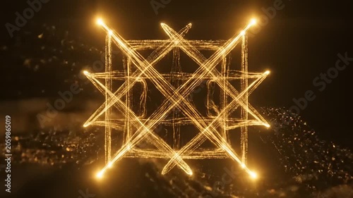 Glowing geometric pattern forms a star shape in the dark