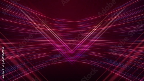 Abstract Futuristic Neon Light Trails Motion Background in Red and Purple