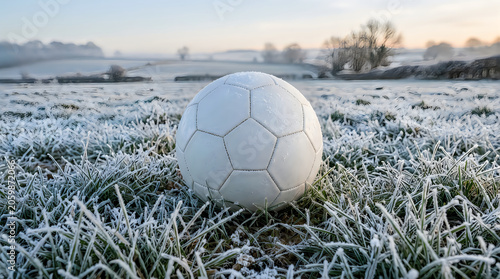 Premium quality professional soccer ball realistic match concept tournament advertising action perfect recreation sports pitch for backdrop on green league lush print art