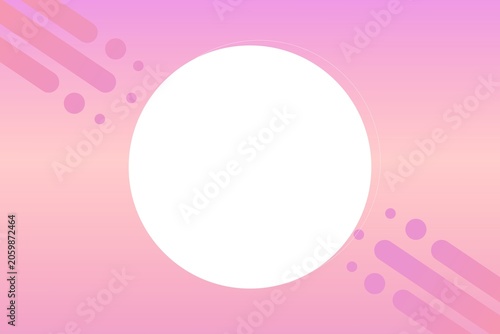 Minimalist pink and purple gradient background with white circular frame template