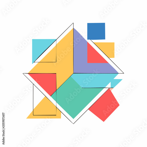 Abstract Geometric Shapes Composition