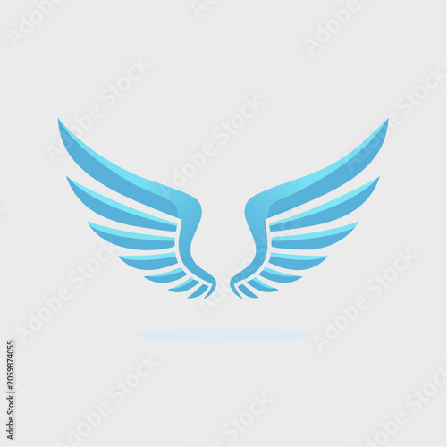 Stylized Blue Wings Logo