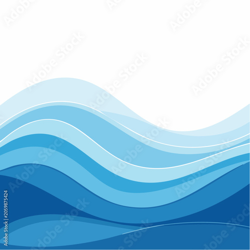 Abstract Blue Waves Background