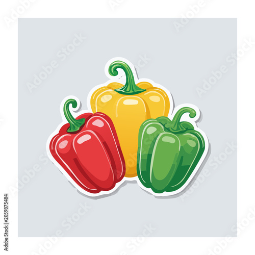 Colorful cartoon bell peppers illustration