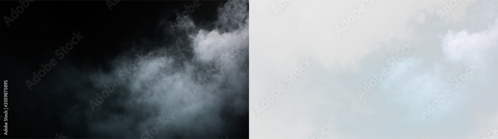 Fototapeta premium Clouds moving over a blue sky during the day with a subtle gradient fading into a transparent background