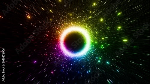 Abstract colorful spectrum glowing sci-fi tunnel background 4k endless vj loop motion backdrop