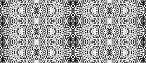 Seamless Abstract Geometric Monochrome Style Pattern Background
