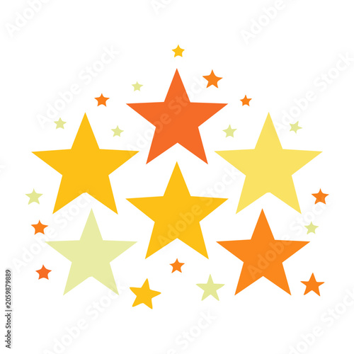 Colorful star cluster illustration on white background