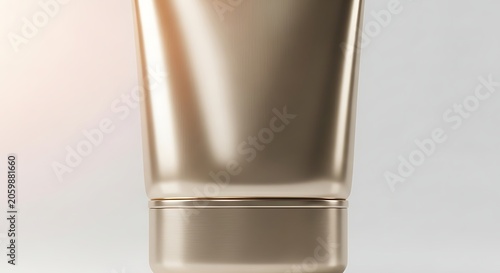 Blank golden cosmetic squeeze tube container with cosmetic skincare packaging