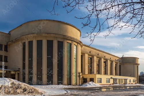 Wall Mural The 1930s industrial heritage building of the RAS auto base prior to demolition in Russia