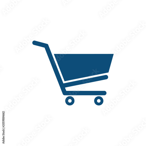 Shopping cart icon illustrates the concept of retail and e-commerce.