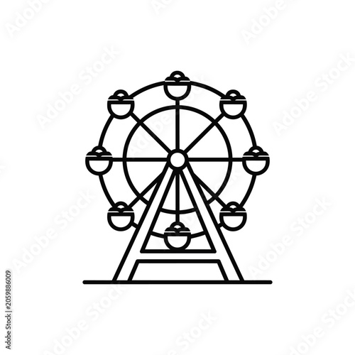 Ferris wheel stands as a classic amusement park structure representing fun and leisure.