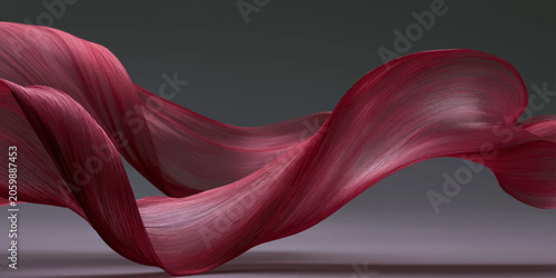 Obraz na plátne Abstract flowing red smoke wave texture on black and white background art