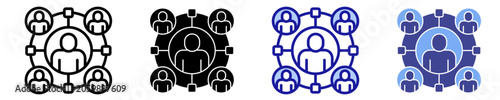 Team Structure Icon Set Multiple Style Collection