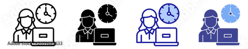 Canvas-taulu Work Schedule Icon Set Multiple Style Collection