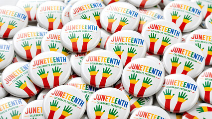 Juneteenth Celebration Buttons with Raised Fist Design