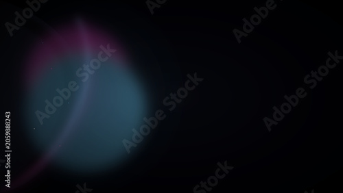 Glowing Blue Abstract Circle with Pink Arc on Dark Futuristic Background