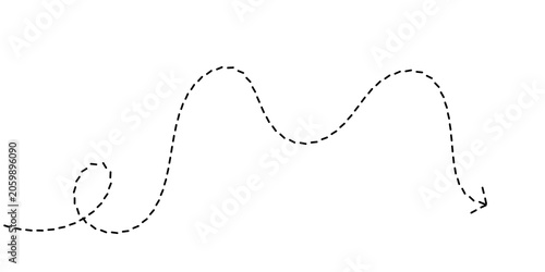 Φωτογραφία Dynamic and whimsical dashed line illustrating an unpredictable journey or fluct