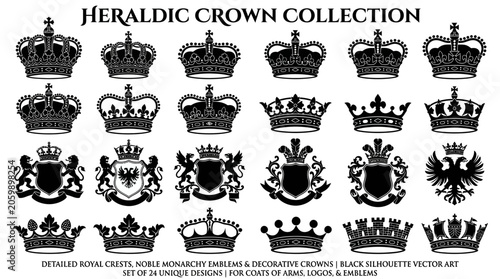 Vászonkép Heraldic Crowns and Crests Collection.