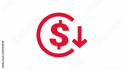 falling dollar value animation
