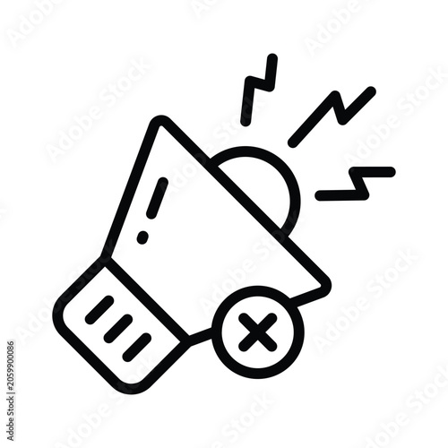 Easy to edit line icon representing silent and noise free environment.