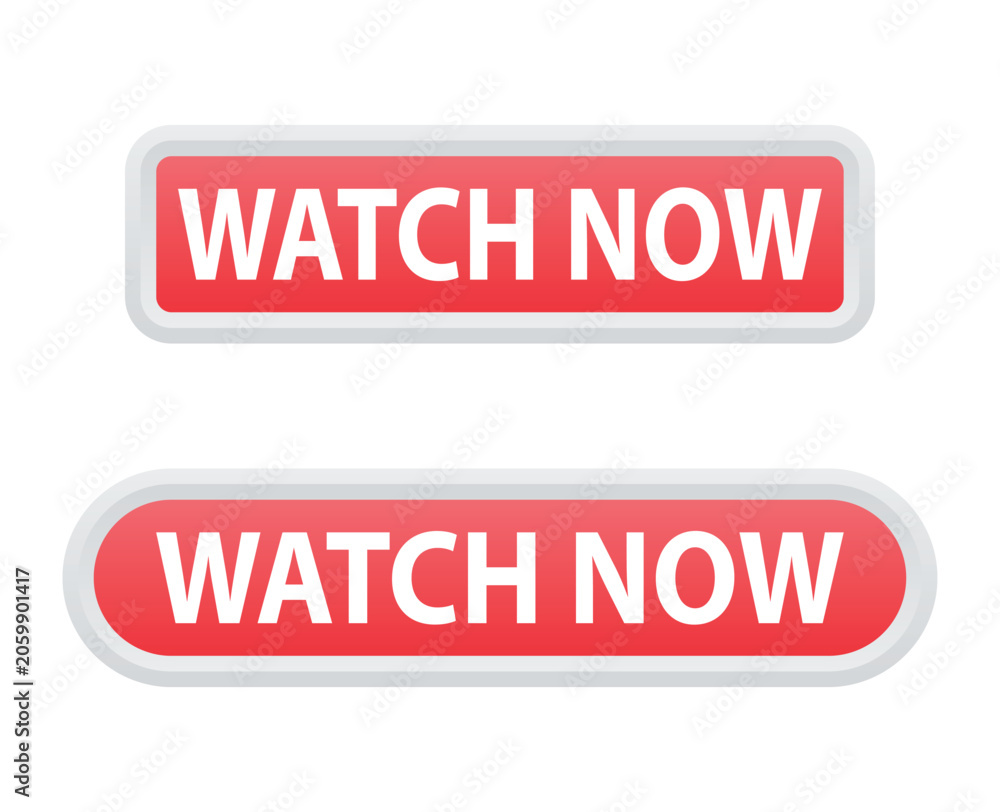 Fototapeta premium Watch Now Buttons Vector Illustrations. 