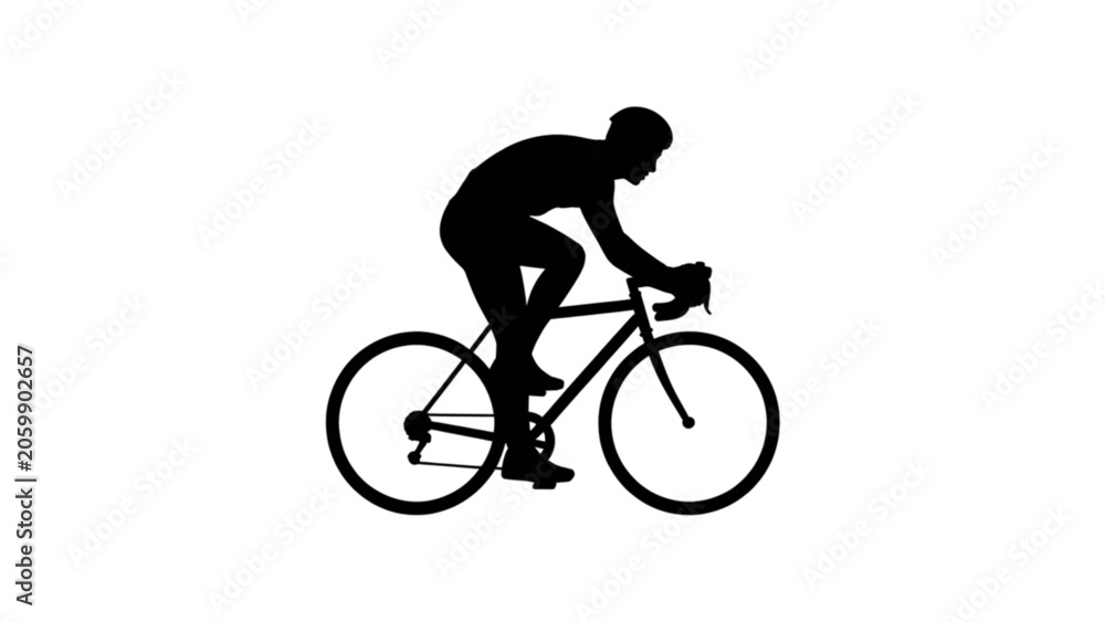 Obraz premium Professional cyclist riding a road bike in intense focus Vector