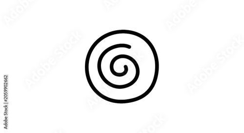 Simple circular spiral swirl graphic icon