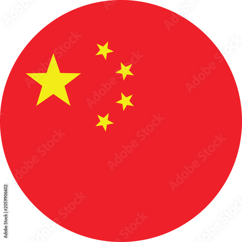 Canvas Print china flag in circle