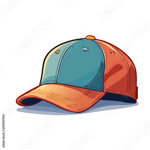 Colorful cartoon baseball cap illustration