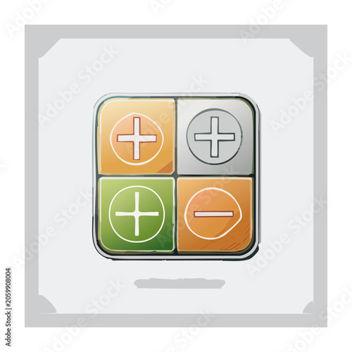 Flat design calculator buttons with math symbols