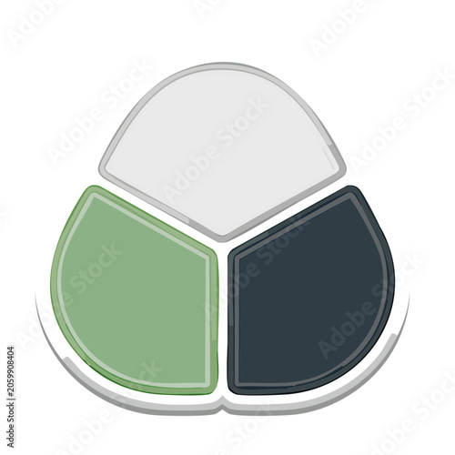 Three Color Segments in Geometric Triangle Shape