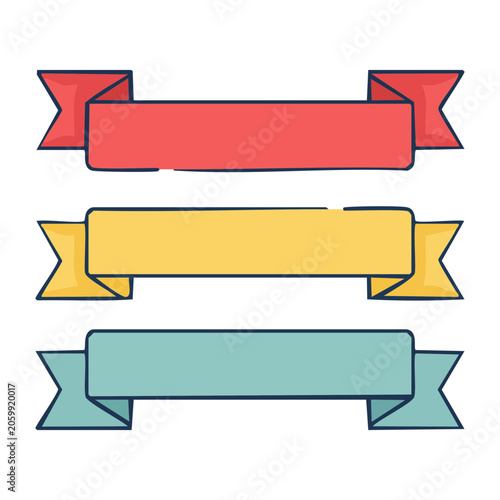 Flat design vector sofas in red yellow and blue